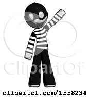 Poster, Art Print Of Gray Thief Man Waving Emphatically With Left Arm