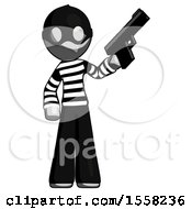 Poster, Art Print Of Gray Thief Man Holding Handgun
