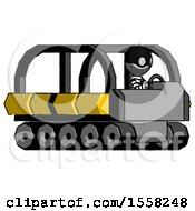 Poster, Art Print Of Gray Thief Man Driving Amphibious Tracked Vehicle Side Angle View