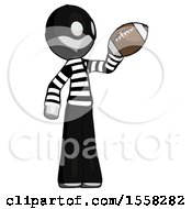 Poster, Art Print Of Gray Thief Man Holding Football Up