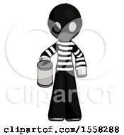 Poster, Art Print Of Gray Thief Man Begger Holding Can Begging Or Asking For Charity