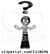 Gray Thief Man With Question Mark Above Head Confused