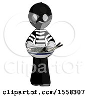 Poster, Art Print Of Gray Thief Man Serving Or Presenting Noodles