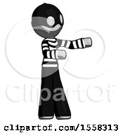 Poster, Art Print Of Gray Thief Man Presenting Something To His Left