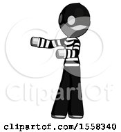 Poster, Art Print Of Gray Thief Man Presenting Something To His Right