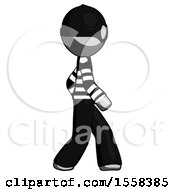 Poster, Art Print Of Gray Thief Man Walking Right Side View