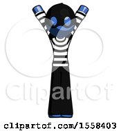 Poster, Art Print Of Blue Thief Man Hands Up