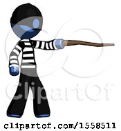 Poster, Art Print Of Blue Thief Man Pointing With Hiking Stick
