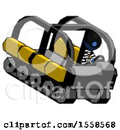 Poster, Art Print Of Blue Thief Man Driving Amphibious Tracked Vehicle Top Angle View