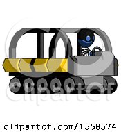 Poster, Art Print Of Blue Thief Man Driving Amphibious Tracked Vehicle Side Angle View