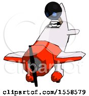 Poster, Art Print Of Blue Thief Man In Geebee Stunt Plane Descending Front Angle View