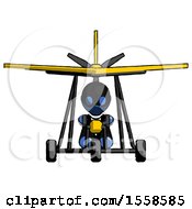 Poster, Art Print Of Blue Thief Man In Ultralight Aircraft Front View