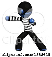 Blue Thief Man Martial Arts Punch Left