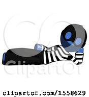 Poster, Art Print Of Blue Thief Man Reclined On Side