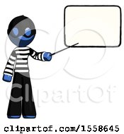Poster, Art Print Of Blue Thief Man Giving Presentation In Front Of Dry-Erase Board