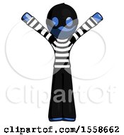 Poster, Art Print Of Blue Thief Man With Arms Out Joyfully