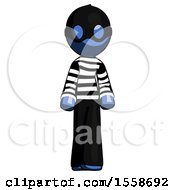 Blue Thief Man Walking Front View
