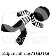 Poster, Art Print Of Black Thief Man Running While Falling Down
