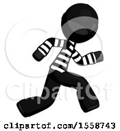 Poster, Art Print Of Black Thief Man Running Fast Right