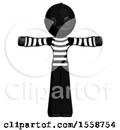 Poster, Art Print Of Black Thief Man T-Pose Arms Up Standing