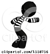 Poster, Art Print Of Black Thief Man Sneaking While Reaching For Something