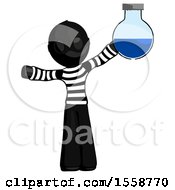 Poster, Art Print Of Black Thief Man Holding Large Round Flask Or Beaker