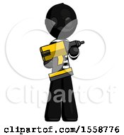 Poster, Art Print Of Black Thief Man Holding Large Drill
