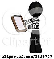 Black Thief Man Reviewing Stuff On Clipboard