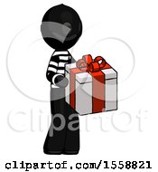 Black Thief Man Giving A Present