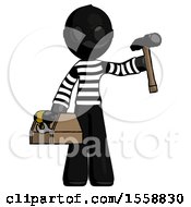 Poster, Art Print Of Black Thief Man Holding Tools And Toolchest Ready To Work