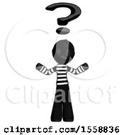 Black Thief Man With Question Mark Above Head Confused