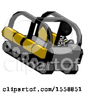 Poster, Art Print Of Black Thief Man Driving Amphibious Tracked Vehicle Top Angle View