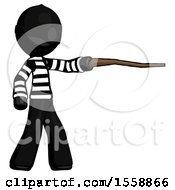 Poster, Art Print Of Black Thief Man Pointing With Hiking Stick