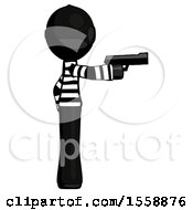 Poster, Art Print Of Black Thief Man Firing A Handgun