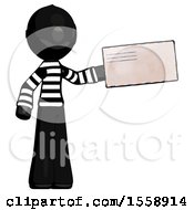 Poster, Art Print Of Black Thief Man Holding Large Envelope