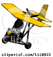 Black Thief Man In Ultralight Aircraft Top Side View