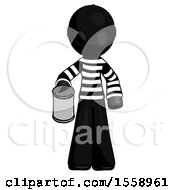Poster, Art Print Of Black Thief Man Begger Holding Can Begging Or Asking For Charity