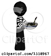 Poster, Art Print Of Black Thief Man Holding Noodles Offering To Viewer