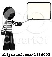 Poster, Art Print Of Black Thief Man Giving Presentation In Front Of Dry-Erase Board