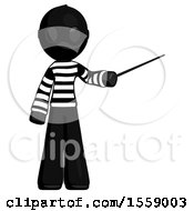 Black Thief Man Teacher Or Conductor With Stick Or Baton Directing
