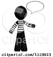 Black Thief Man With Word Bubble Talking Chat Icon