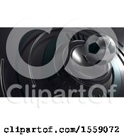 Clipart Of A 3d Soccer Ball Background Royalty Free Illustration