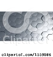 Clipart Of A 3d Metal Hexagonal Background Royalty Free Illustration by KJ Pargeter