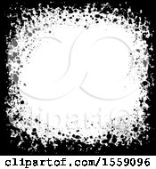 Clipart Of A Grayscale Grunge Border Royalty Free Vector Illustration