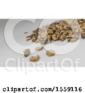 Clipart Of A 3d Pound Sterling Pile On A Shaded Background Royalty Free Illustration by KJ Pargeter