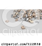 Poster, Art Print Of 3d Pound Sterling Pile On A Shaded Background