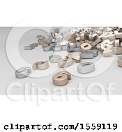 Poster, Art Print Of 3d Number Pile On A White Background