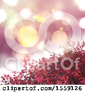 Poster, Art Print Of 3d Render Of A Maple Tree On A Bokeh Lights Background