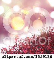 Clipart Of A 3D Render Of A Maple Tree On A Bokeh Lights Background Royalty Free Illustration