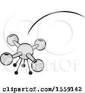 Clipart Of A Cartoon Drone Flying Royalty Free Vector Illustration by Johnny Sajem